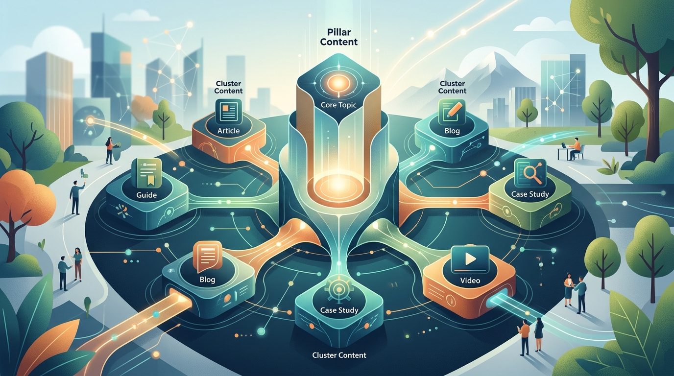 Content Clusters for SEO: AI-Powered Strategy Guide 2026 — cover illustration